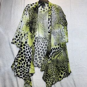 Frank Lyman Cardigan Womens Size 20 Animal Print Maximalist Boho Chic